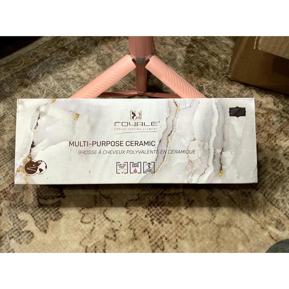 Royale Multi-Purpose Infrared Ceramic Hair Brush White Marble NIB